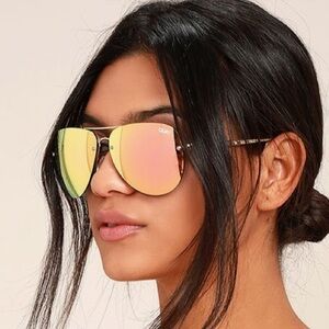Quay Australia Muse Pink Fade Mirrored Sunglasses